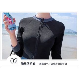 Bộ Bơi Áo Tắm Bikini Nữ Dài Tay Chân Váy Kèm Quần Kín Đáo