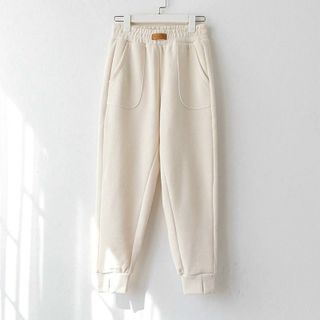 Quần baggy jogger lót lông cạp thun tăm dày dặn siêu ấm 2 màu đen , trắng
