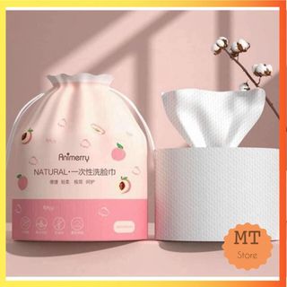 Khăn Lau Mặt Khô Tẩy Trang Đa Năng Animerry Cotton Cao Cấp ( Khăn Tẩy Trang Túi Hồng )