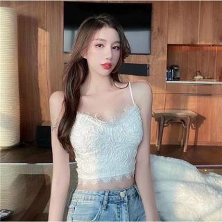 Áo bra áo 2 dây ren thừng dáng croptop sexy