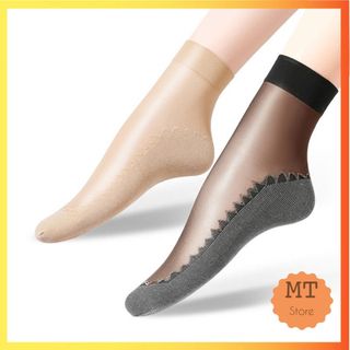 Tất vớ màu da chân mỏng pha ren điệu đà cho nữ chống xước