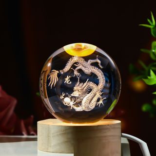 Quả cầu pha lê 12 con giáp loại 6CM