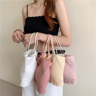 Áo Bra Đúc Su Tăm Viền Sóng 2 Dây Mềm Mát Có Mút Ngực Hot Trend 235