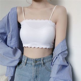 Áo Bra Đúc Su Tăm Viền Sóng 2 Dây Mềm Mát Có Mút Ngực Hot Trend 235