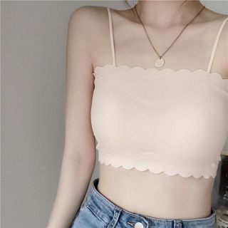 Áo Bra Đúc Su Tăm Viền Sóng 2 Dây Mềm Mát Có Mút Ngực Hot Trend 235