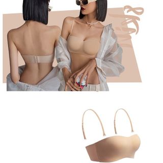 Áo lót cúp ngực không dây không đường may bigsize chất liệu su đúc chống tụt