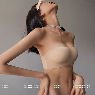 Áo lót cúp ngực không dây không đường may bigsize chất liệu su đúc chống tụt