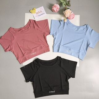 Áo tập gym, yoga cộc tay, áo croptop chất thun co giãn cao cấp