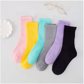 Tất Vớ Cổ Cao Nữ Hàn Quốc Trơn Nhiều Màu Sắc