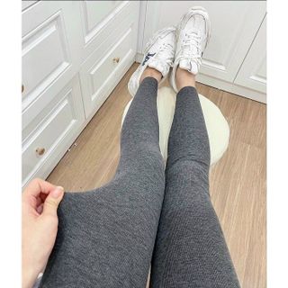 Quần legging len tăm lót lông giữ nhiệt cho nữ 3 màu xám nhạt / xám đậm / đen