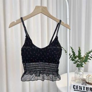 Áo lót nữ, bra ren , voan lụa hoa nhí chun lưng phong cách tiểu thư co giãn tốt