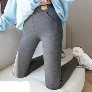 Quần legging lót lông cạp cao, mềm mại siêu ấm