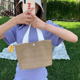 Túi cói xách cầm tay du lịch phong cách Vintage