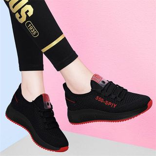 Giày lười thể thao nữ chất vải thoáng khí, đế cao 3cm, giày thể thao dành cho đi bộ, tập gym -W01 giá sỉ