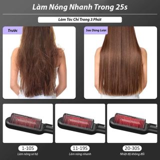 Lược Điện Chải Tóc Tạo Kiểu Chuyên Nghiệp, Lượt Điện 3in1 Đa Năng - Kiêm Máy Uốn Duỗi Ép Tóc Tạo Kiểu