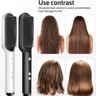 Lược Điện Chải Tóc Tạo Kiểu Chuyên Nghiệp, Lượt Điện 3in1 Đa Năng - Kiêm Máy Uốn Duỗi Ép Tóc Tạo Kiểu