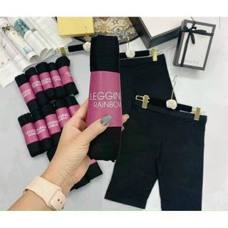 Quần legging ngố đùi lửng biker Rainbow Thái Lan chất Umi co giãn