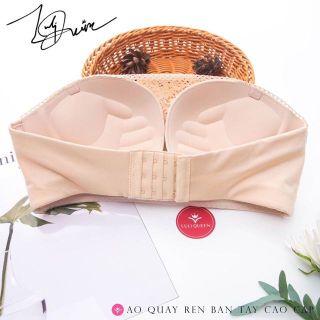 Áo lót cúp ngực phối ren đệm dày không gọng chống tụt 2000