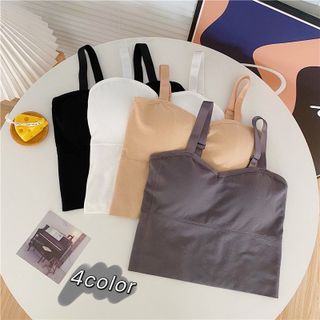 Áo bra 2 dây cao cấp vân tiêu dáng dài có mút nâng ngực dây bản to 828