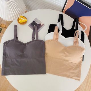 Áo bra 2 dây cao cấp vân tiêu dáng dài có mút nâng ngực dây bản to 828