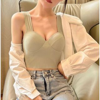 Áo Bra Đúc Su 2 Dây Dáng Lửng Croptop Có Cúp Tròn Nânng Ngực ms 582
