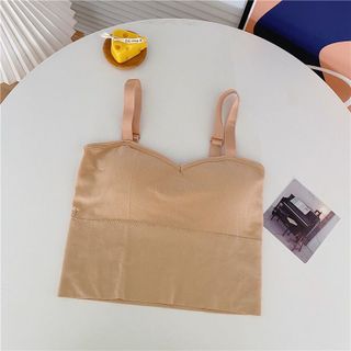 Áo bra 2 dây cao cấp vân tiêu dáng dài có mút nâng ngực dây bản to 828