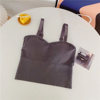Áo bra 2 dây cao cấp vân tiêu dáng dài có mút nâng ngực dây bản to 828