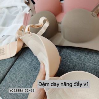 Áo ngực nữ đệm dày cúp ngang nâng đẩy ngực, tạo khe, đúc su thoáng mát mã 5288