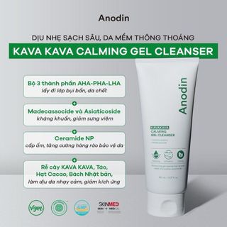 Gel Rửa Mặt Dịu Nhẹ pH 5.5 Anodin Kavakava Calming Gel Cleanser 150ml