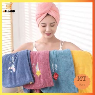 Khăn Quấn Tóc Bằng Sợi Micro Siêu Thấm Hút Nước Tiện Dụng