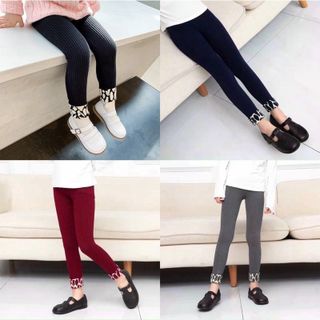 Quần tất legging len hàng Quảng châu viền gấu báo cho bé từ 3 4 5 6 7 8 9 10 11 12 tuổi