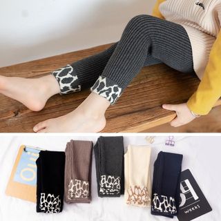 Quần tất legging len hàng Quảng châu viền gấu báo cho bé từ 3 4 5 6 7 8 9 10 11 12 tuổi