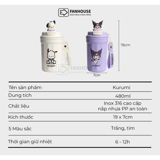 Ly Giữ Nhiệt Inox Hoạt Hình 480ml (Thùng 50 Cái)