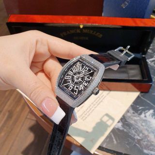 ĐỒNG HỒ NỮ CAO CẤP FRANK MULER DÂY CAO SU BỌC DA NIỀNG ĐÁ CỰC SANG