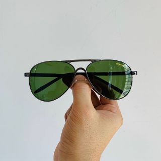 Kính râm nam tròng thuỷ tinh màu xanh rêu P8503