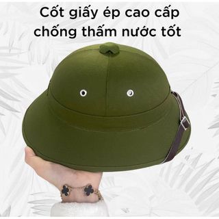 Mũ Cối Tàu Đỏ, Form Giống Mũ Cối Tàu Xưa,( Tặng Sao Mũ ) Cốt Giấy Ép Cao Cấp, Độ Cứng Cao, Êm Nhẹ Bền Đẹp.