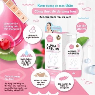 Dưỡng Thể Alpha Arbutin Collagen Lotion 3+ Plus 500ml
