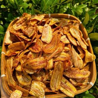 Chuối sấy Gia Lai không đường ngon, giòn rụm  -1KG (2 TÚI)