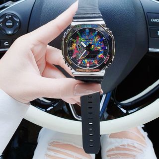 ĐỒNG HỒ NAM NỮ CAO CẤP G SKOCK DÂY CAO SU NIỀNG THÉP MẶT BÁT GIÁC
