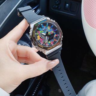 ĐỒNG HỒ NAM NỮ CAO CẤP G SKOCK DÂY CAO SU NIỀNG THÉP MẶT BÁT GIÁC