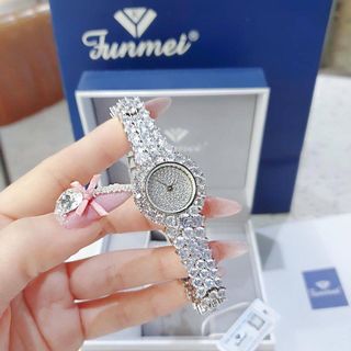 ĐỒNG HỒ NỮ CHÍNH HÃNG FUNMEI F00 FULL ĐÁ PHA LÊ ĐI KÈM TEM KÍCH HOẠT ĐIỆN TỬ BẢO HÀNH CHÍNH HÃNG