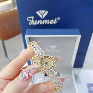 ĐỒNG HỒ NỮ CHÍNH HÃNG FUNMEI F00 FULL ĐÁ PHA LÊ ĐI KÈM TEM KÍCH HOẠT ĐIỆN TỬ BẢO HÀNH CHÍNH HÃNG