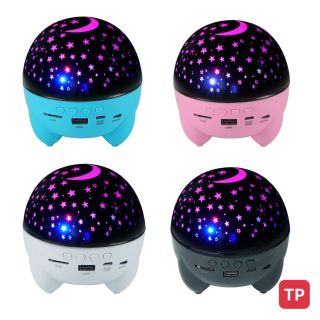 Đèn ngủ chiếu sao xoay 360 độ,Loa Bluetooth,cổ tích, đại dương, sinh nhật xoay tự động đèn LED lãng mạn-Đèn Chiếu Sao 3D