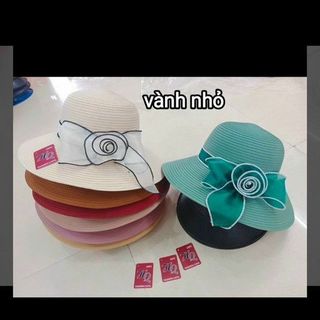 Nón vành đủ mẫu  lớp vải mỏng tạo thành bông hoa CQ