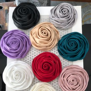 Hoa cài áo mẫu hoa hồng cuộn lớn, mã 7cm
