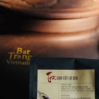Trà gạo lứt lá sen - Gạo lứt canh tác an toàn vùng sông hậu Kiên Giang - túi 500g