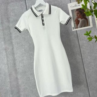 Đầm body cổ polo phối viền PHTHUY
