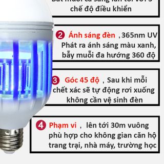 Đèn bắt muỗi kết hợp Led tiện dụng 220v 2 chế độ