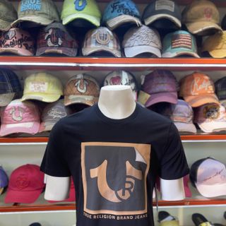 Áo Thun Nam Đen Viền Cam địa Tr.ue