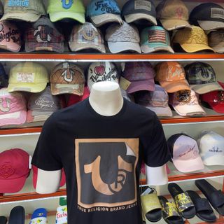 Áo Thun Nam Đen Viền Cam địa Tr.ue